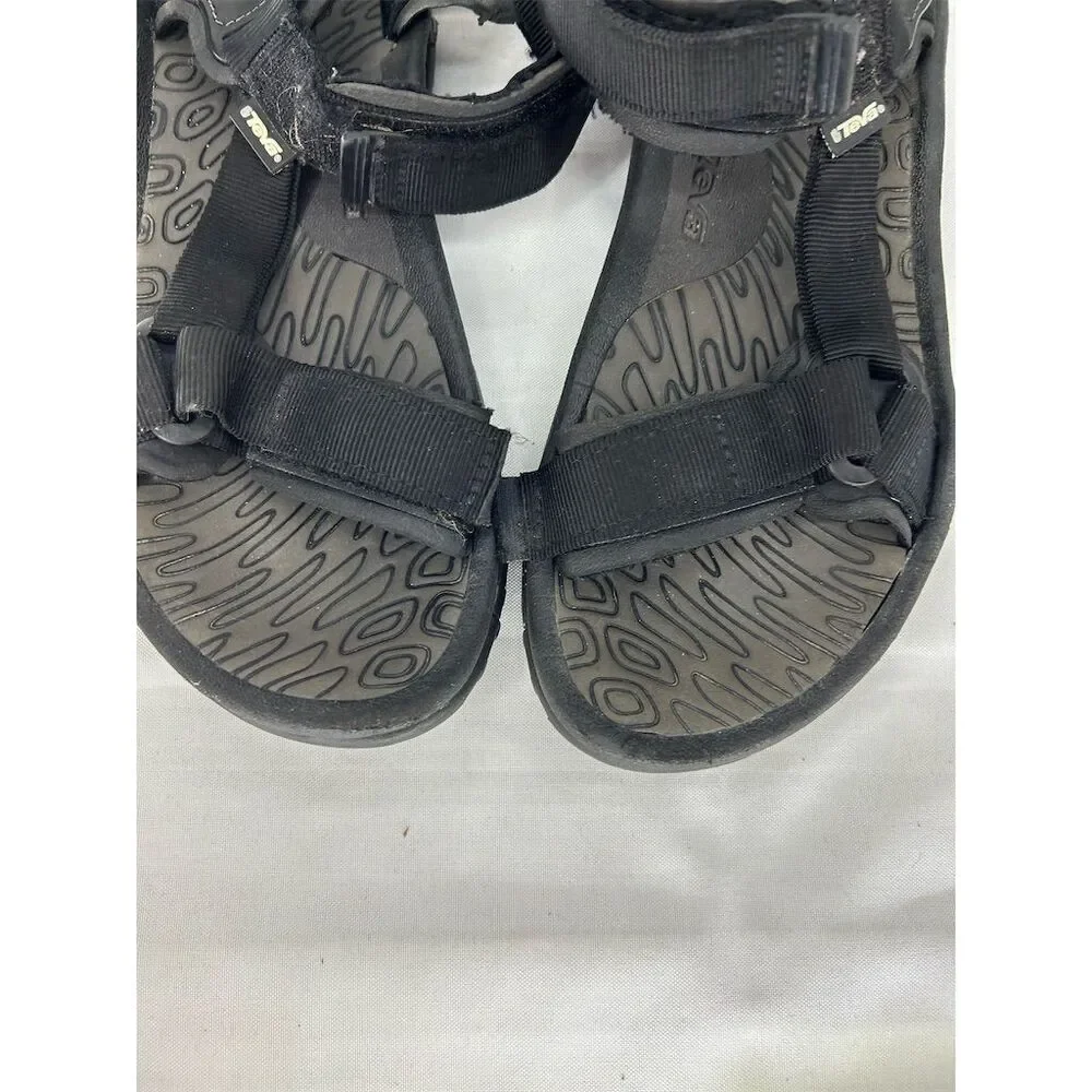 Teva Men's Black Adjustable Strap Sandals Size 10 Outdoor Casual Fair Condition